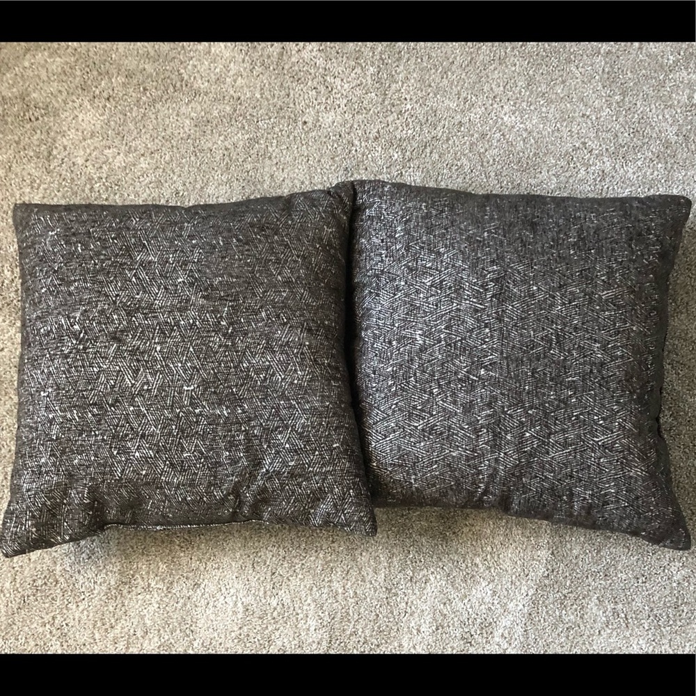 Two black and white pillows